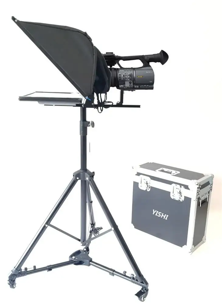 YISHI 24 Inch Folding Portable Teleprompter For News Interview Conference Speech Studio Dedicated Teleprompter Speech Reader