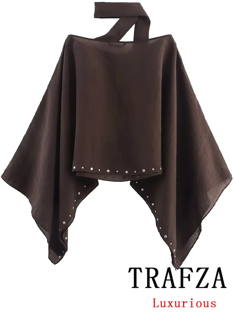 TRAFZA Streetwear Chic Women Cloak Solid Rivet O-Neck Scarf Collar Long Sleeve Loose Cloak New Fashion 2025 Summer Outwear
TRAFZA Streetwear Chic Women Cloak Solid Rivet O-Neck Scarf Collar Long Sleeve Loose Cloak New Fashion 2025 Summer Outwear