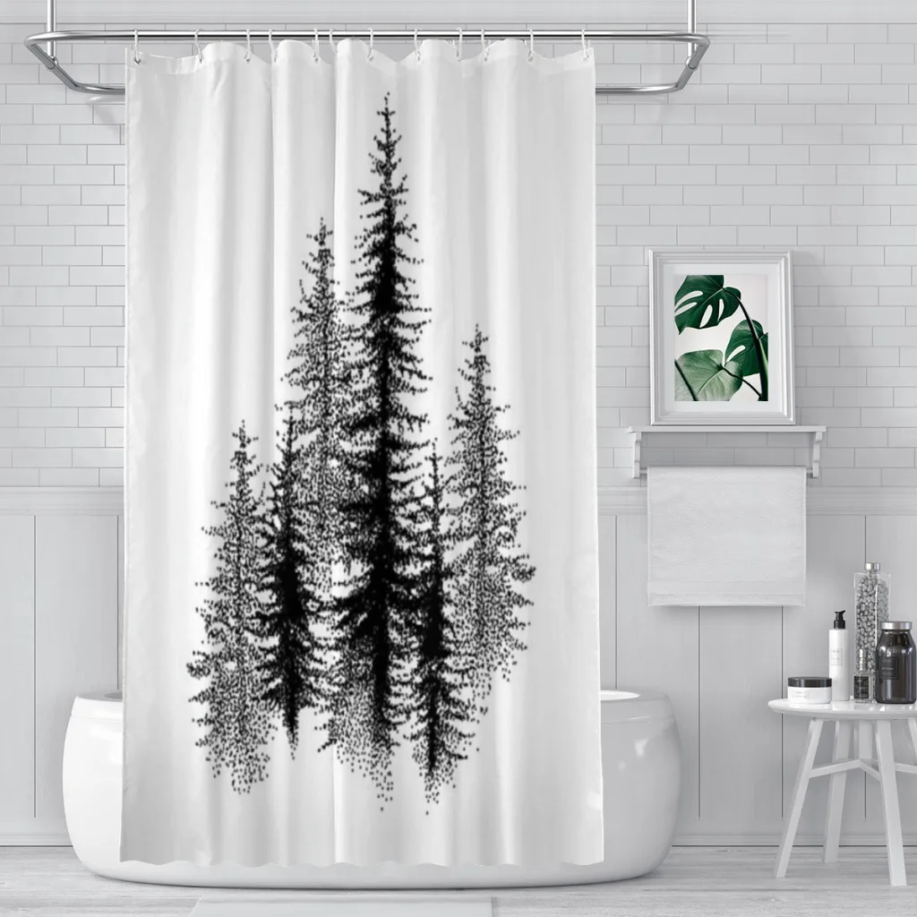 Dotwork black scandinavian forest. Shower Curtain Bathroom Decoration Shower Curtain Birthday Gift
Dotwork black scandinavian forest. Shower Curtain Bathroom Decoration Shower Curtain Birthday Gift