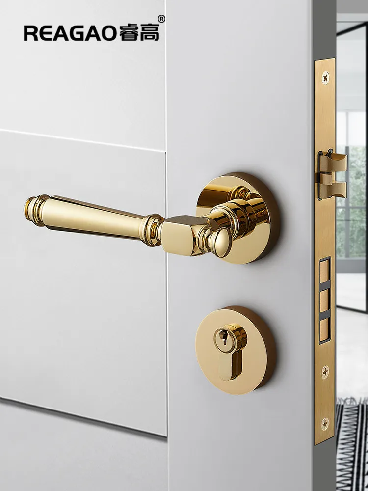 YFY door lock indoor silent magnetic suction American light luxury French villa bedroom door lock bright gold door handle
YFY door lock indoor silent magnetic suction American light luxury French villa bedroom door lock bright gold door handle