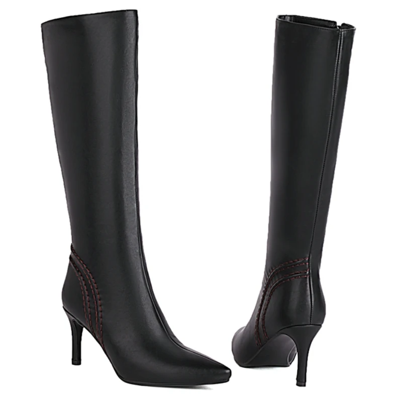Women's Knee High Boots Black Beige Elegant Point toe Fashion Long Boot Zipper High Heels Footwear Shoes Ladies Plus Size 45
Women's Knee High Boots Black Beige Elegant Point toe Fashion Long Boot Zipper High Heels Footwear Shoes Ladies Plus Size 45