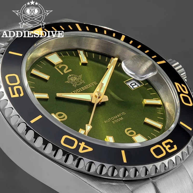 ADDIESDIVE AD2505 TOP Автоматические механические часы с механизмом 8215, сапфировым стеклом, светящимся покрытием BGW9, водонепроницаемые до 200 метров, для мужчин
ADDIESDIVE AD2505 TOP Автоматические механические часы с механизмом 8215, сапфировым стеклом, светящимся покрытием BGW9, водонепроницаемые до 200 метров, для мужчин