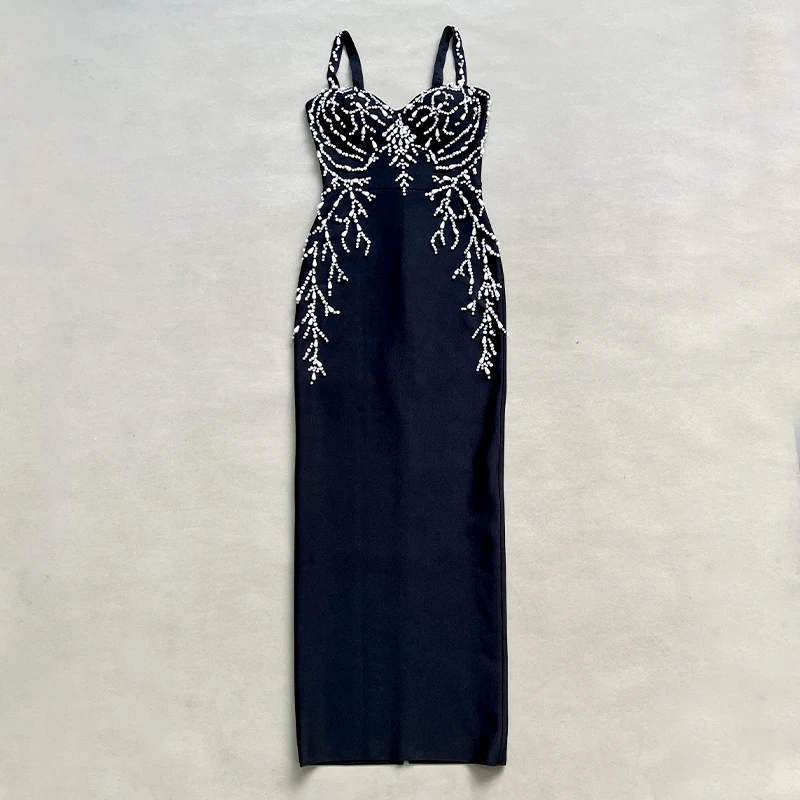 Sexy Black Backless Slim Bandage Long Dress Crystal V-Neckline Spaghetti-Strap Wedding Birthday Gowns Sleeveless New Vestidos
Sexy Black Backless Slim Bandage Long Dress Crystal V-Neckline Spaghetti-Strap Wedding Birthday Gowns Sleeveless New Vestidos