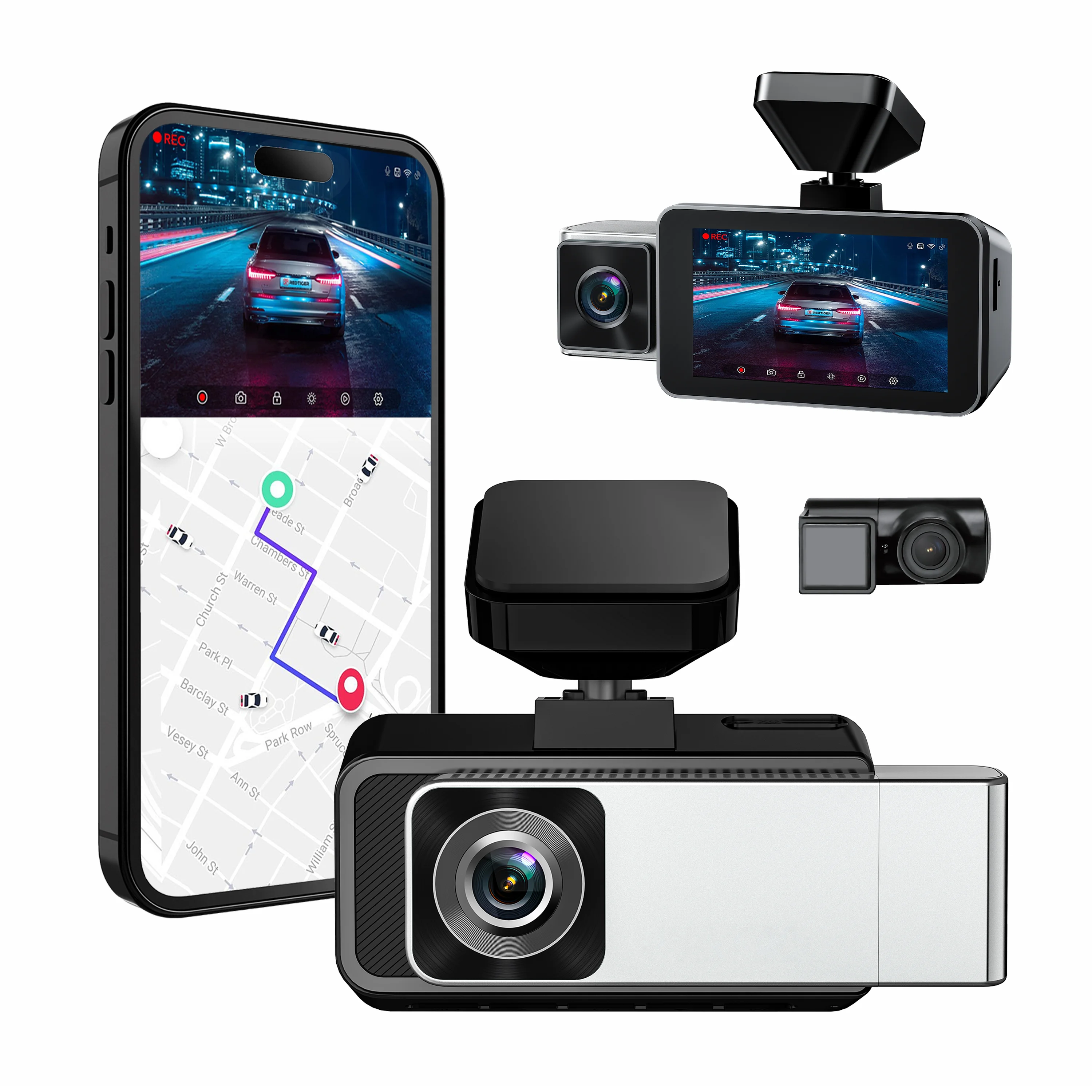 High definition dashboard cam 3 channel 2k dashboard cam 1944P + 1080P Global Positioning System black box with 3.0 inch
High definition dashboard cam 3 channel 2k dashboard cam 1944P + 1080P Global Positioning System black box with 3.0 inch