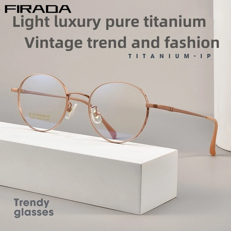 FIFADA Luxury Fashion Eyewear Men's Retro Round Pure Titanium Eyeglasses Optical Prescription Glasses Frame Men Women 95962BT
FIFADA Luxury Fashion Eyewear Men's Retro Round Pure Titanium Eyeglasses Optical Prescription Glasses Frame Men Women 95962BT