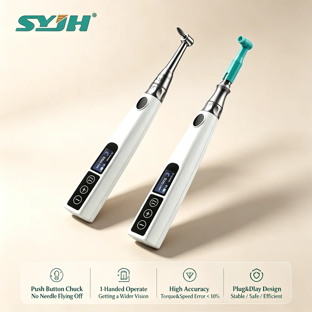 SYJH Wireless Dental Polishing Handpiece 4:1 Electric Prophy Motor 200-4000RPM 2 Modes LCD Screen for Teeth Cleaning Whitening
SYJH Wireless Dental Polishing Handpiece 4:1 Electric Prophy Motor 200-4000RPM 2 Modes LCD Screen for Teeth Cleaning Whitening