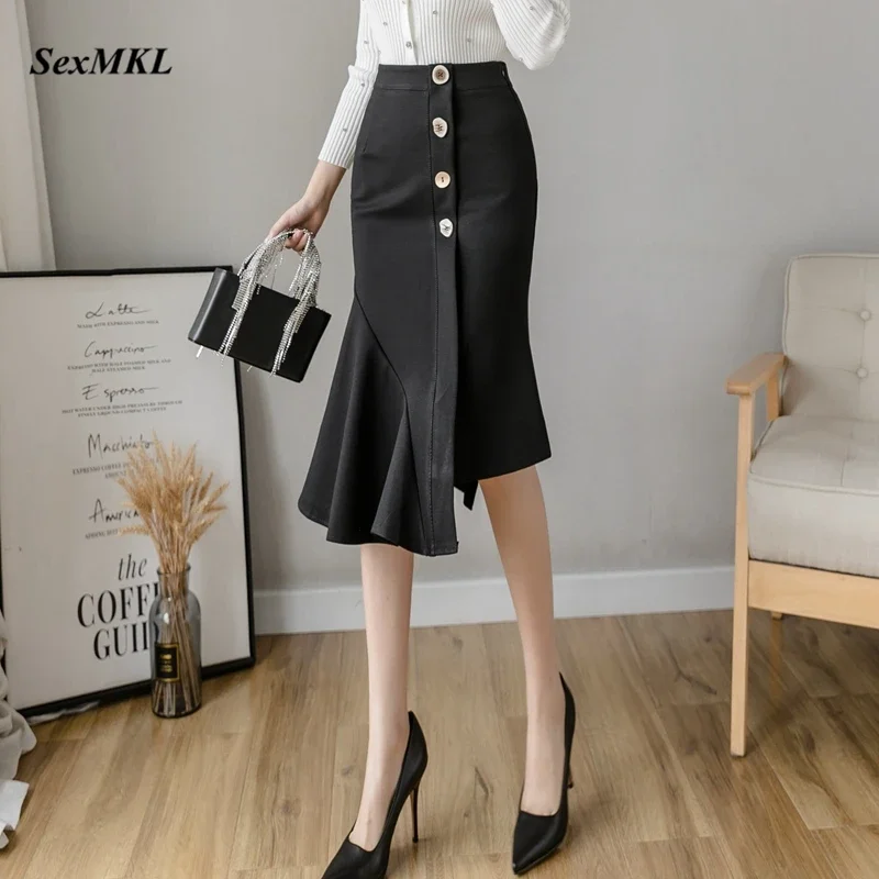 Oversized Elastic Elegant Black Skirts Women 2024 Fashion Korean High Waist Long Office Skirt Sexy Button Office Party Skirt 5XL
Oversized Elastic Elegant Black Skirts Women 2024 Fashion Korean High Waist Long Office Skirt Sexy Button Office Party Skirt 5XL