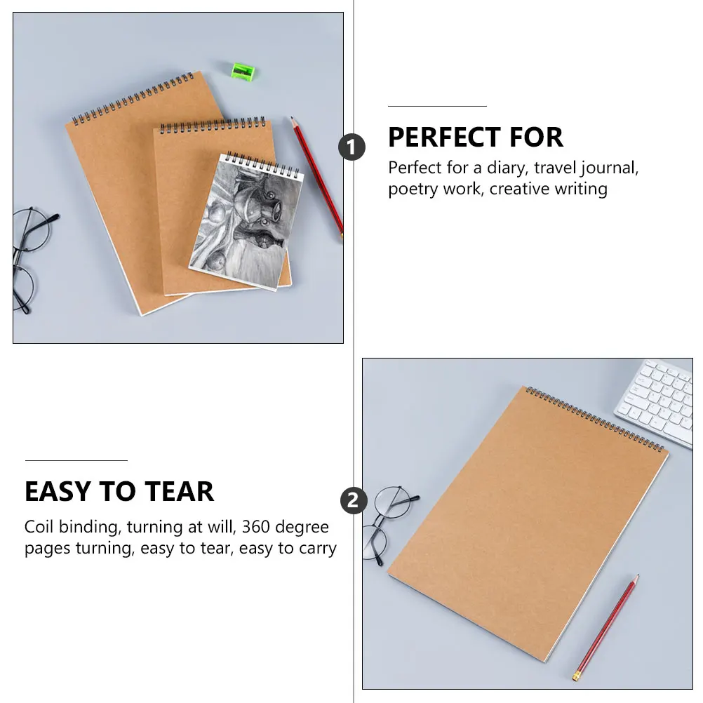 2pcs Sketch Books Blank Thick Paper 360 Degree Coil Binding Drawing Notebook For Artists Travel Journal Creative
2pcs Sketch Books Blank Thick Paper 360 Degree Coil Binding Drawing Notebook For Artists Travel Journal Creative