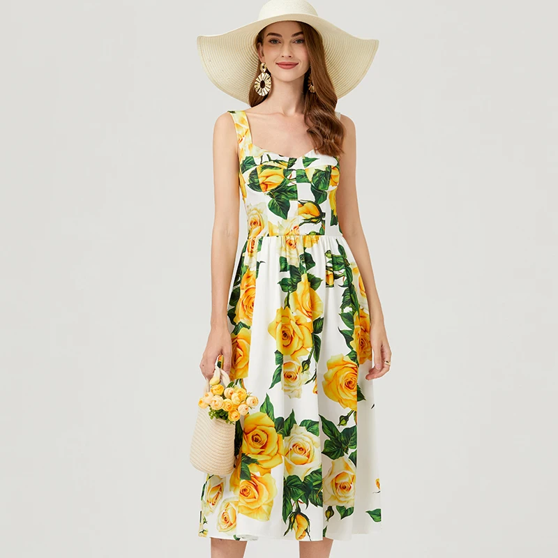 Summer Sexy Suspender Women's Printed Sleeveless V-Neck Cup Padded Back Zipper Elastic Boho Midi Vestidos Feminino Holidays 635
Summer Sexy Suspender Women's Printed Sleeveless V-Neck Cup Padded Back Zipper Elastic Boho Midi Vestidos Feminino Holidays 635
