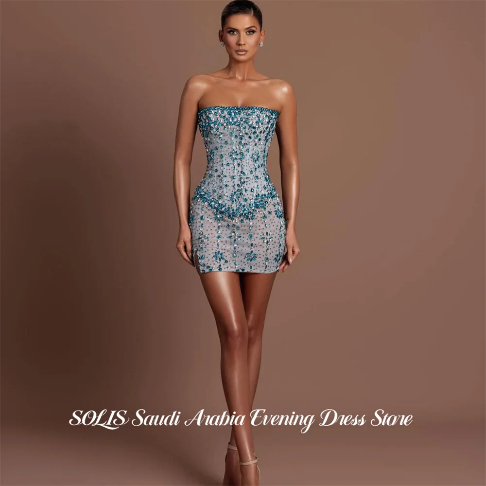 SOLIS Sky Blue Party Dresses Strapless فساتين السهرة Mini Night Dresses with Side Split Celebrity Dress Customized
SOLIS Sky Blue Party Dresses Strapless فساتين السهرة Mini Night Dresses with Side Split Celebrity Dress Customized