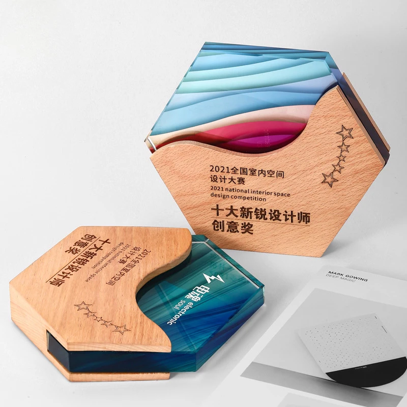 Customized Hexagonal Crystal Trophy, Company Annual Meeting Excellent Employee Souvenirs Home Decoration, Wooden base Medal, 1Pc
Customized Hexagonal Crystal Trophy, Company Annual Meeting Excellent Employee Souvenirs Home Decoration, Wooden base Medal, 1Pc