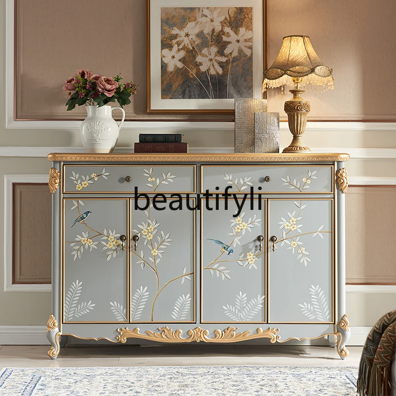 European light luxury, home door storage space saving solid wood, painted porch cabinet locker
European light luxury, home door storage space saving solid wood, painted porch cabinet locker