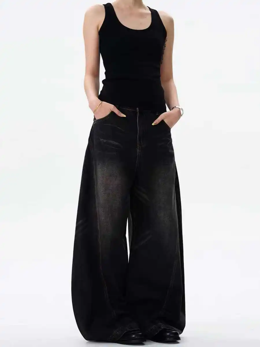 Women's Retro Wide Leg Baggy Casual Denim Trouser Solid Color High Waist Loose Jeans 2024 Autumn Harajuku Full Length Pants
Women's Retro Wide Leg Baggy Casual Denim Trouser Solid Color High Waist Loose Jeans 2024 Autumn Harajuku Full Length Pants