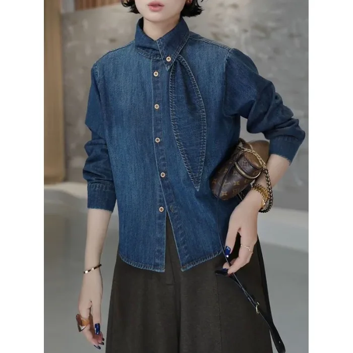 plus Size Women's irt Spring Autumn Vintage Sle Loose Fit Collared Denim Outerwear Long Sve Commute Faion Casual Wear
plus Size Women's irt Spring Autumn Vintage Sle Loose Fit Collared Denim Outerwear Long Sve Commute Faion Casual Wear