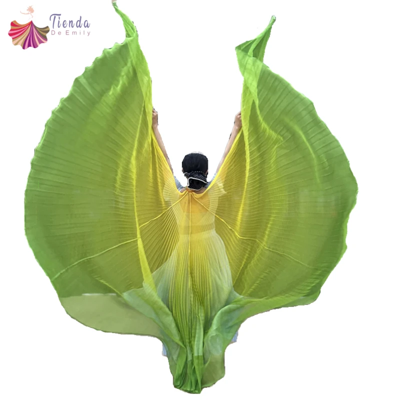 Belly Dance Women Isis Wings 360 Degree Gradient Colors With Telescopic Sticks Sheer Chiffon Performance Carnival Shawl Costumes
Belly Dance Women Isis Wings 360 Degree Gradient Colors With Telescopic Sticks Sheer Chiffon Performance Carnival Shawl Costumes