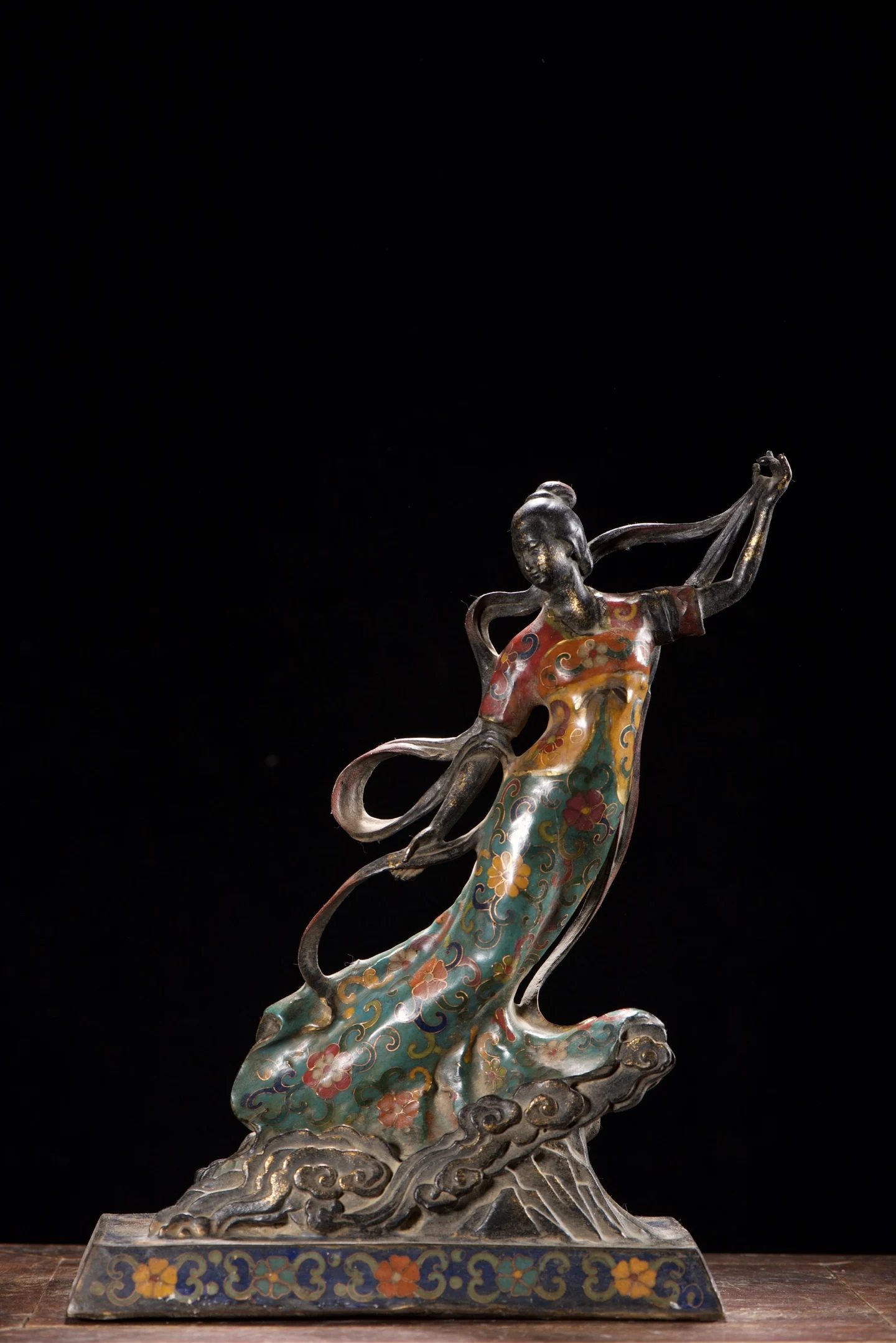 12"Old Bronze Cloisonne Flower texture Flying beauty The Goddess Chang'e fly to the moon statue of the goddess Buddha Study
12"Old Bronze Cloisonne Flower texture Flying beauty The Goddess Chang'e fly to the moon statue of the goddess Buddha Study