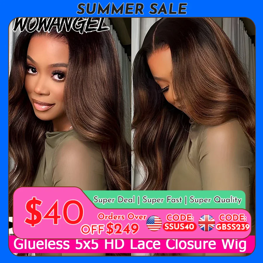 Brown Highlights Wig With Black Roots 5X5 HD Lace Closure Wigs 100% Human Hair Body Wave Glueless Wigs Pre Plucked For Women
Brown Highlights Wig With Black Roots 5X5 HD Lace Closure Wigs 100% Human Hair Body Wave Glueless Wigs Pre Plucked For Women