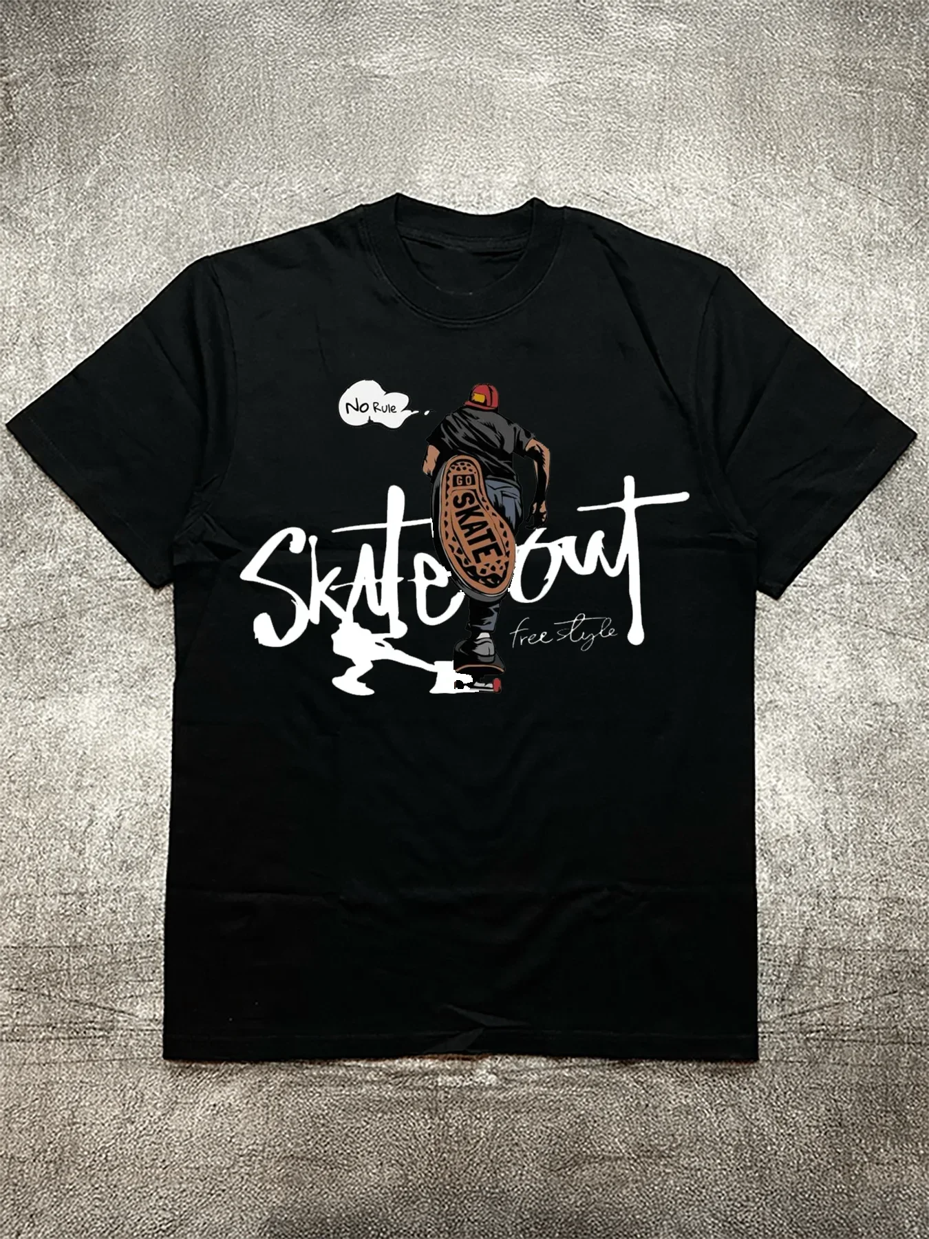 2025Camiseta negra de manga corta con cuello redondo para hombre, 200 г Camisa de algodón con estampado de estilo Skate
2025Camiseta negra de manga corta con cuello redondo para hombre, 200 г Camisa de algodón con estampado de estilo Skate