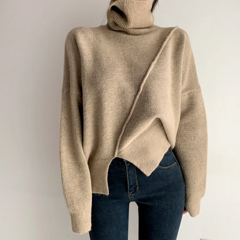 Свитер с высоким воротником, женские модные утепленные вязаные пуловеры с разрезом, Harajuku, корейский трикотаж с длинными рукавами, зимние теплые джемперы, новинка
Свитер с высоким воротником, женские модные утепленные вязаные пуловеры с разрезом, Harajuku, корейский трикотаж с длинными рукавами, зимние теплые джемперы, новинка