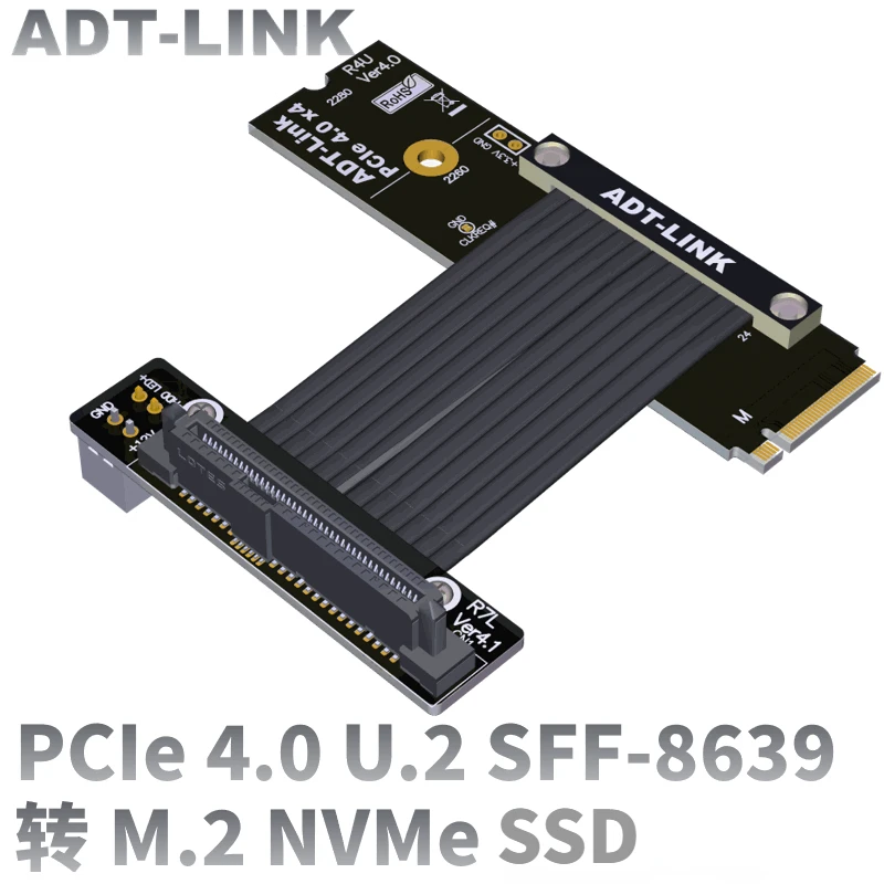 PCI-E 4.0 X4 U2 SFF-8639 (U.2) To M.2 NVMe Key-M M2 Adapter Riser Card Ribbon Extension Cable U.2 SFF 8639 SSD Solid State Drive
PCI-E 4.0 X4 U2 SFF-8639 (U.2) To M.2 NVMe Key-M M2 Adapter Riser Card Ribbon Extension Cable U.2 SFF 8639 SSD Solid State Drive