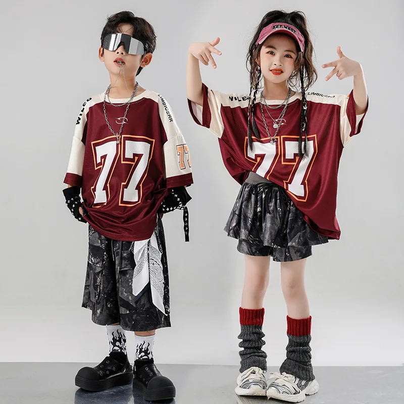 Kid Kpop Hip Hop Clothing Wine Red T Shirt Top Tie Dye Print Summer Shorts Pleated Skirt for Girl Boy Jazz Dance Costume Clothes
Kid Kpop Hip Hop Clothing Wine Red T Shirt Top Tie Dye Print Summer Shorts Pleated Skirt for Girl Boy Jazz Dance Costume Clothes