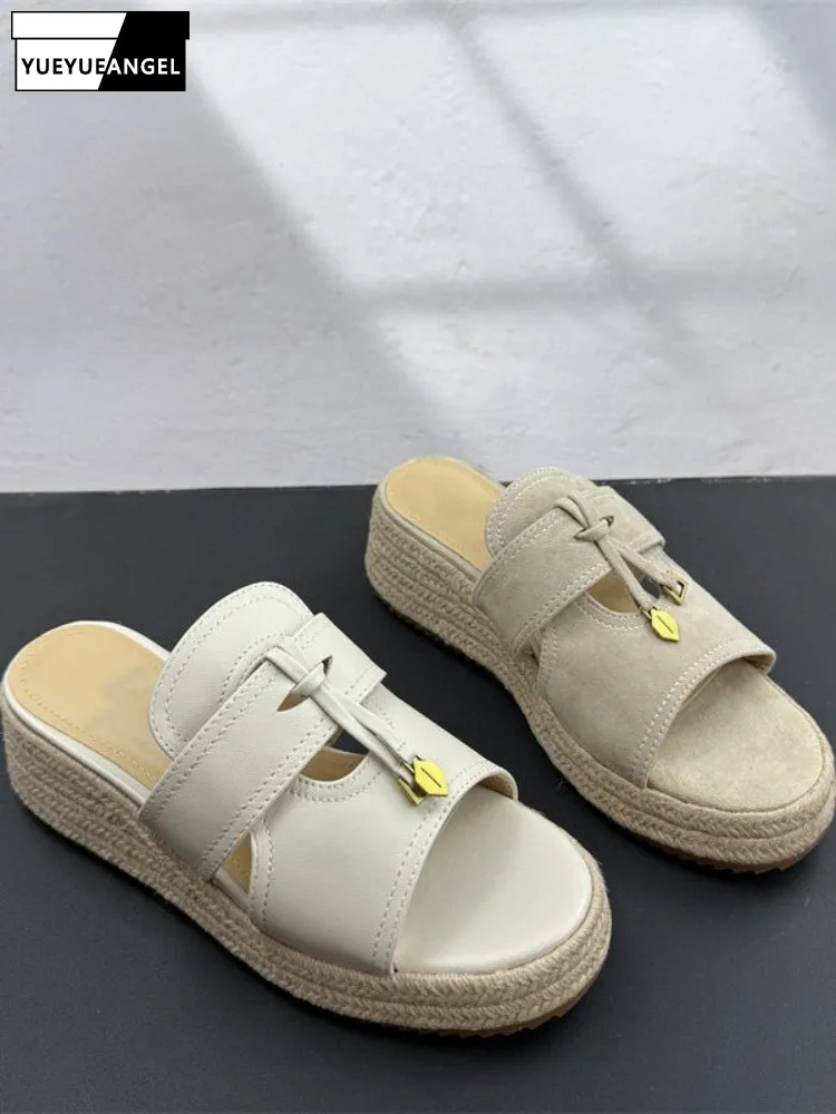 Summer Women Sheepskin Genuine Leather Wedges Slippers Open Toe Hollow Out Outside Tassel Platform Fashion Shoes Casual Slides
Summer Women Sheepskin Genuine Leather Wedges Slippers Open Toe Hollow Out Outside Tassel Platform Fashion Shoes Casual Slides