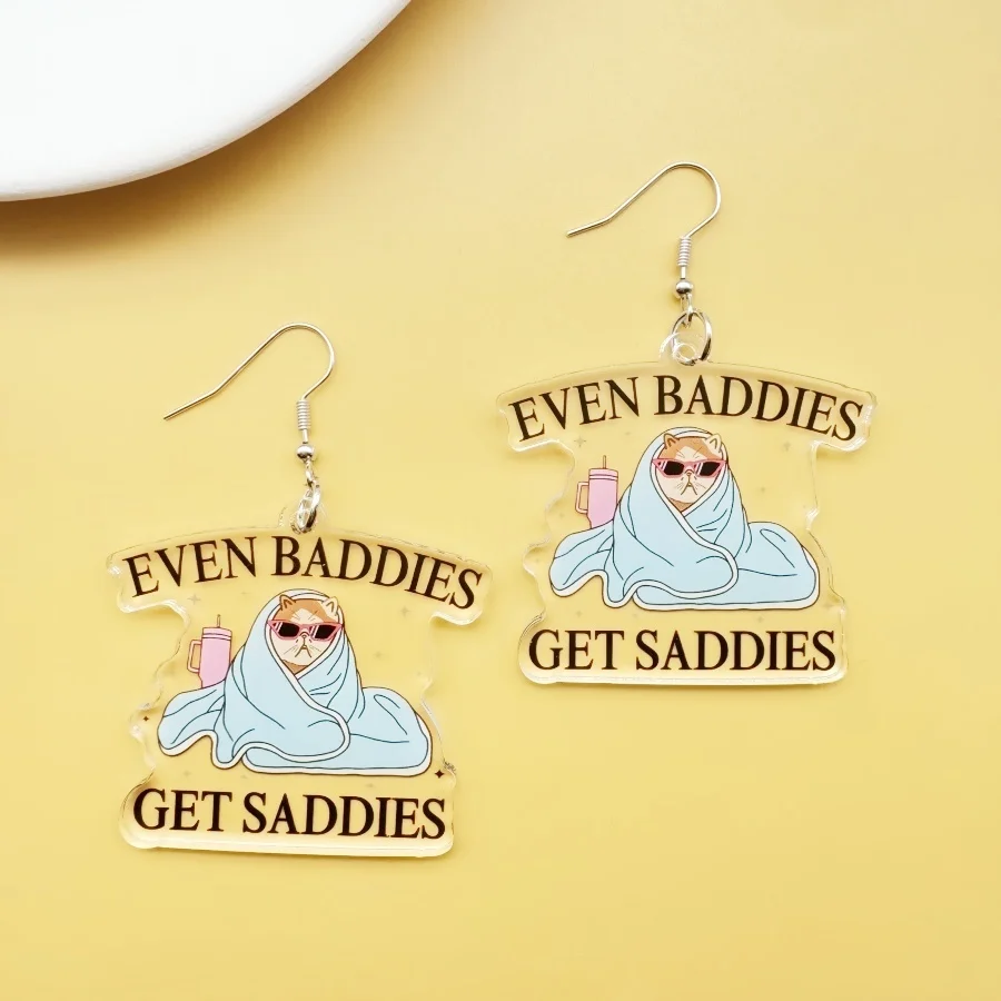 Novelty even baddies get saddies acrylic earrings cute creative fashion kawaii personalized jewelry unique fun gift
Novelty even baddies get saddies acrylic earrings cute creative fashion kawaii personalized jewelry unique fun gift