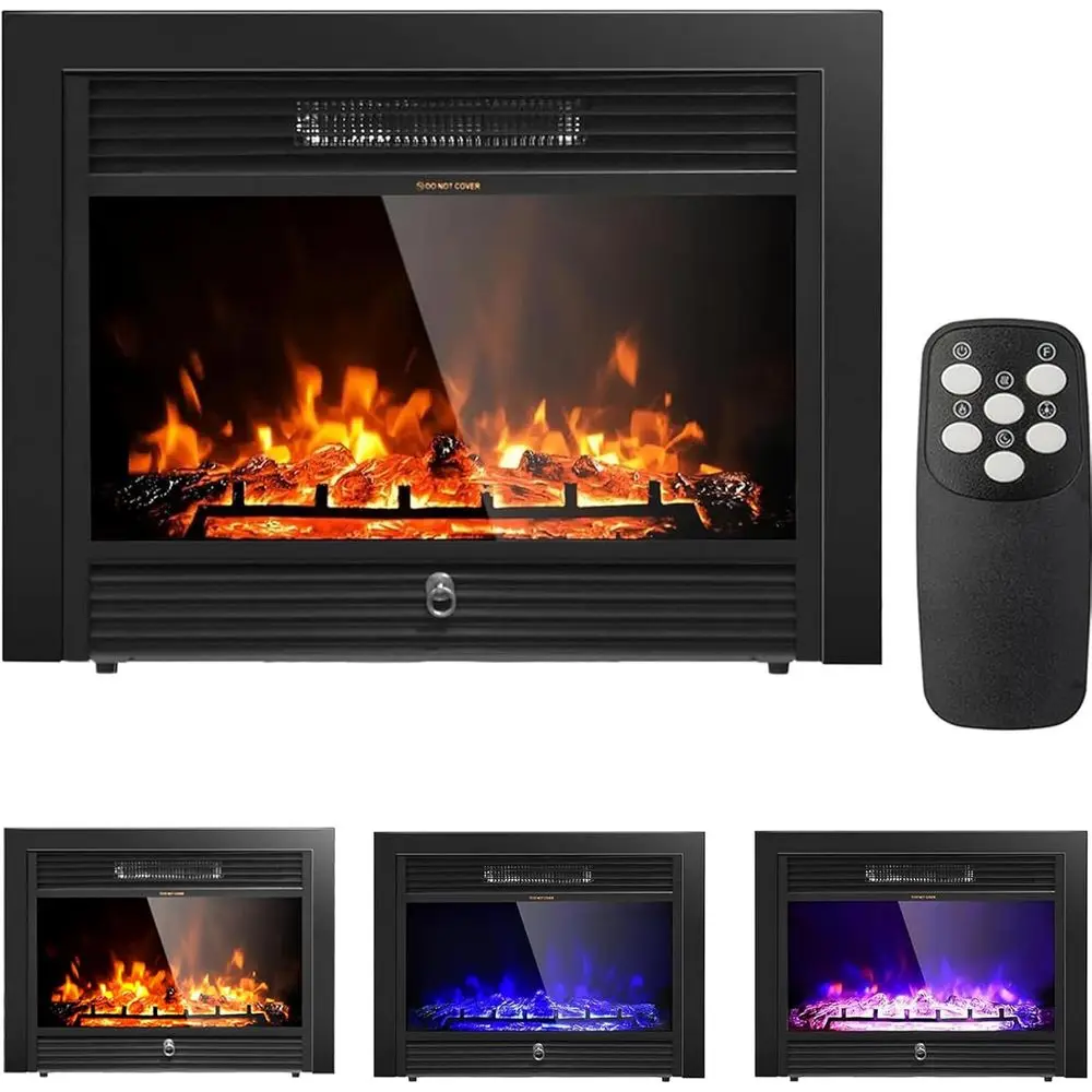 28.5 Wall-Mounted & In-Wall Electric Fireplace Heater with 3 Flame Colors, 5 Brightness Levels, 8-Hour Timer, Remote Control, 75
28.5 Wall-Mounted & In-Wall Electric Fireplace Heater with 3 Flame Colors, 5 Brightness Levels, 8-Hour Timer, Remote Control, 75