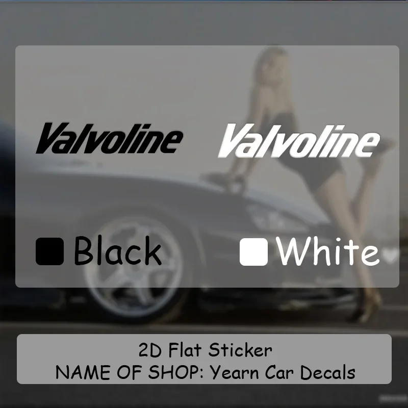 1PC Valvoline Logo Vinyl Stickers Bold Black Font Transparent Background Waterproof UV Resistant Racing Decals
1PC Valvoline Logo Vinyl Stickers Bold Black Font Transparent Background Waterproof UV Resistant Racing Decals
