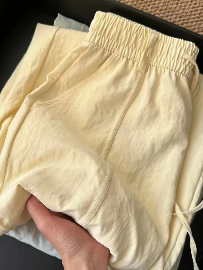 Lazy Style Quick Dry Yellow Casual Pants Women Summer New Loose High Waist Slimming Drapey Wide Leg Long Trousers
Lazy Style Quick Dry Yellow Casual Pants Women Summer New Loose High Waist Slimming Drapey Wide Leg Long Trousers