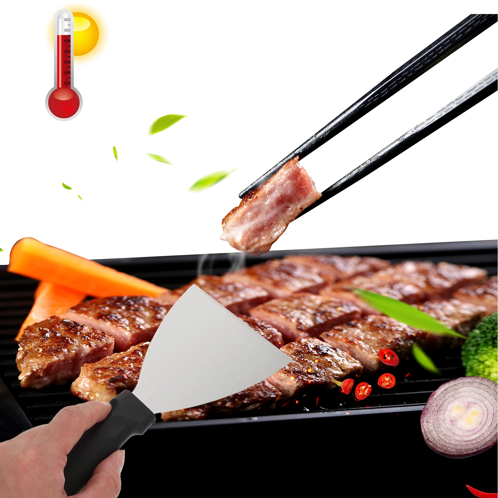 2Pcs Steak Spatulas Ergonomic H NonSkid StainlessSteel Shovels Heatresistant Cooking Tools KitchenSupplies Lightweight
2Pcs Steak Spatulas Ergonomic H NonSkid StainlessSteel Shovels Heatresistant Cooking Tools KitchenSupplies Lightweight