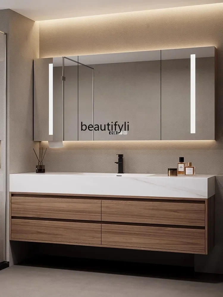 Stone Plate Seamless Integrated Bathroom Cabinet Combination Wash Bathroom Smart Mirror
Stone Plate Seamless Integrated Bathroom Cabinet Combination Wash Bathroom Smart Mirror