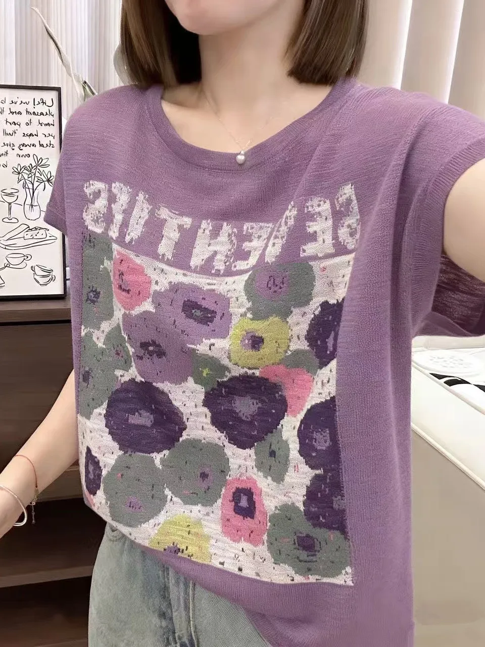 plus Size Women's T-Shirt Floral Print Short Sleeve round Neck Loose Maternity Top Anti-Aging Summer Korean Style Breathable
plus Size Women's T-Shirt Floral Print Short Sleeve round Neck Loose Maternity Top Anti-Aging Summer Korean Style Breathable
