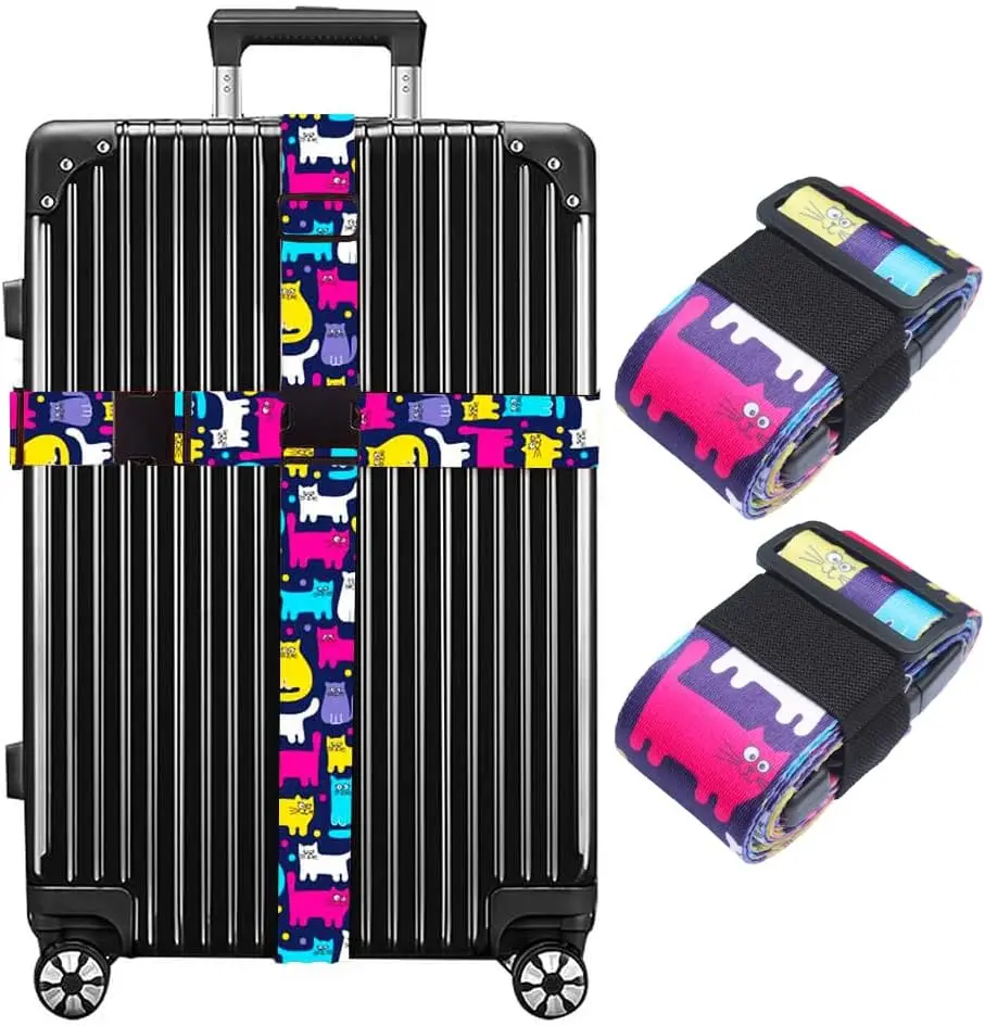 Cat Pattern Luggage Straps for Suitcases with Adjustable Length for Easy Identification
Cat Pattern Luggage Straps for Suitcases with Adjustable Length for Easy Identification