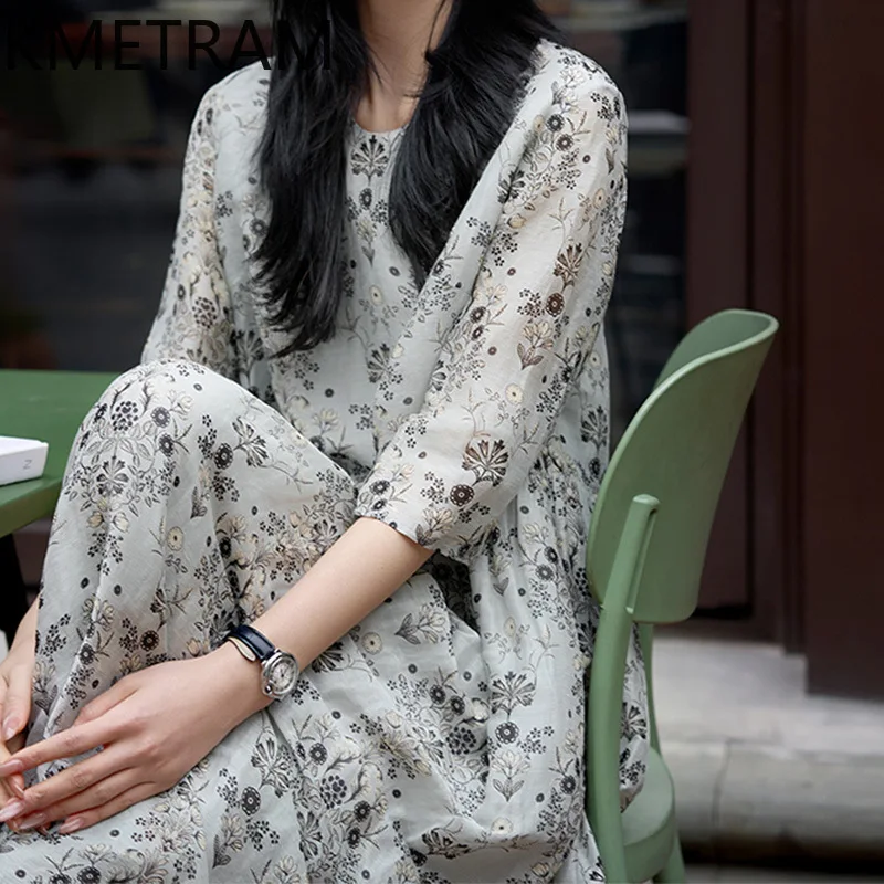 KMETRAM Silk+linen Womens Dress Mid Length Loose Dresses for Woman Clothes High Quality Summer New in Dresses 2025 Vestido Mujer
KMETRAM Silk+linen Womens Dress Mid Length Loose Dresses for Woman Clothes High Quality Summer New in Dresses 2025 Vestido Mujer