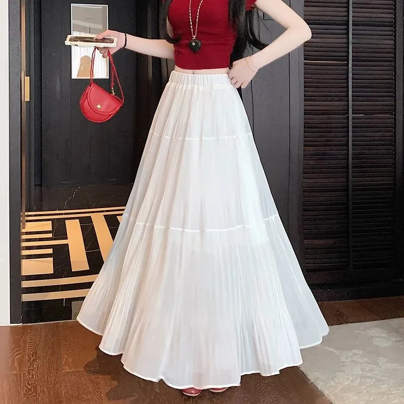 Female New High Waist Big Pleated Skirt French Ladies Casual A-line Maxi Skirt Summer Women Fashion Solid Color Cake Long Skirt
Female New High Waist Big Pleated Skirt French Ladies Casual A-line Maxi Skirt Summer Women Fashion Solid Color Cake Long Skirt