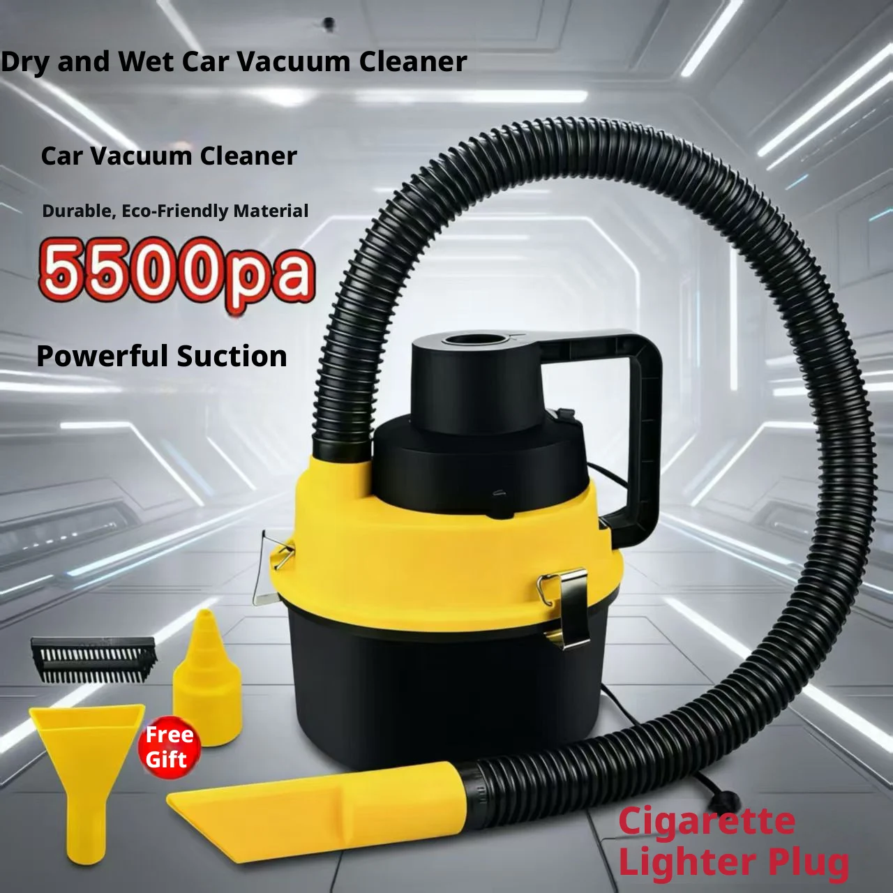 5500Pa Wet & Dry Car Vacuum Cleaner, Portable 12V High Suction Auto Vacuum with Cigarette Lighter Plug for Car Interior Cleaning
5500Pa Wet & Dry Car Vacuum Cleaner, Portable 12V High Suction Auto Vacuum with Cigarette Lighter Plug for Car Interior Cleaning