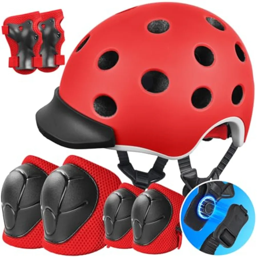 Bike Helmet Set for 8-14 Adjustable Skateboard Helmet Protective Gear Set Knee Elbow Wrist Pads for Boys Girls Youth and Multi-
Bike Helmet Set for 8-14 Adjustable Skateboard Helmet Protective Gear Set Knee Elbow Wrist Pads for Boys Girls Youth and Multi-