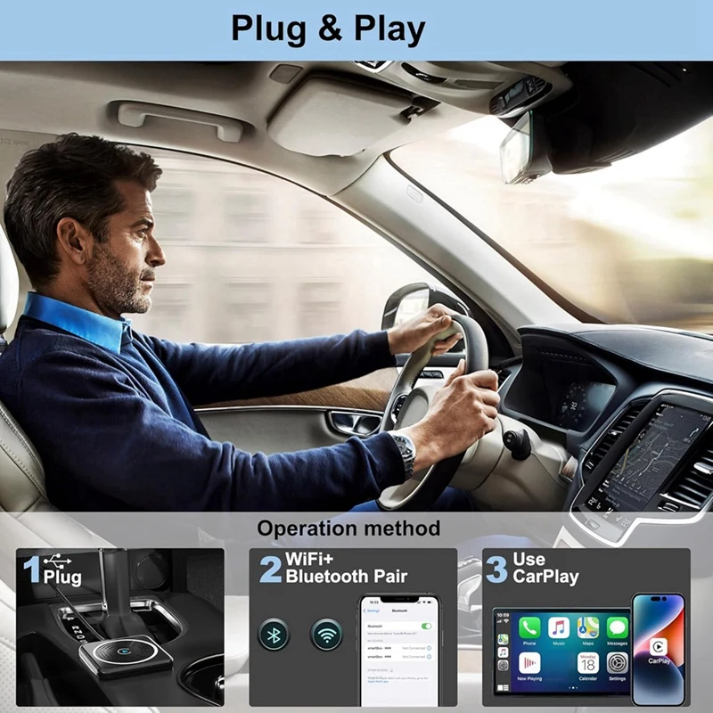 Wireless Carplay Adapter, Carplay Wireless Adapter Converts Wired To Wireless Carplay Dongle For Iphone IOS 10+ Car
Wireless Carplay Adapter, Carplay Wireless Adapter Converts Wired To Wireless Carplay Dongle For Iphone IOS 10+ Car