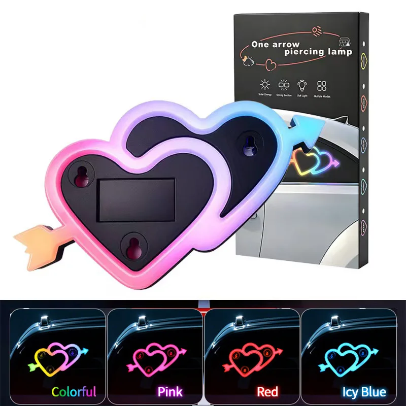Solar Car Triangle Window Devil's Heart Lamp Suction Cup LED Ambient Light USB Rechargeable Wiring Free Atmosphere Neon Light
Solar Car Triangle Window Devil's Heart Lamp Suction Cup LED Ambient Light USB Rechargeable Wiring Free Atmosphere Neon Light