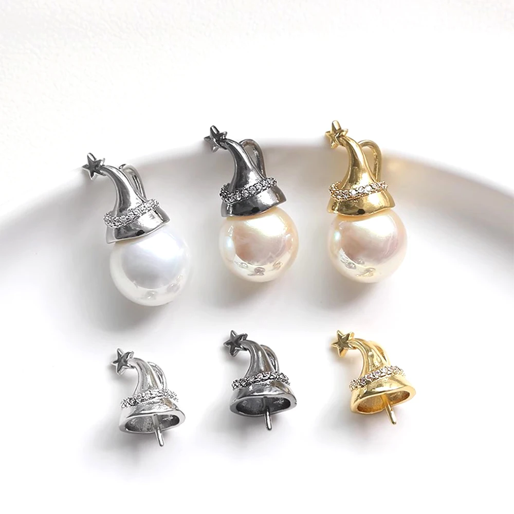 3 Pieces Brass Plated with Genuine Gold and Inlaid with Zircon Witch Elf Hat Pendant DIY Jewelry Making Baroque Doll Accessory
3 Pieces Brass Plated with Genuine Gold and Inlaid with Zircon Witch Elf Hat Pendant DIY Jewelry Making Baroque Doll Accessory
