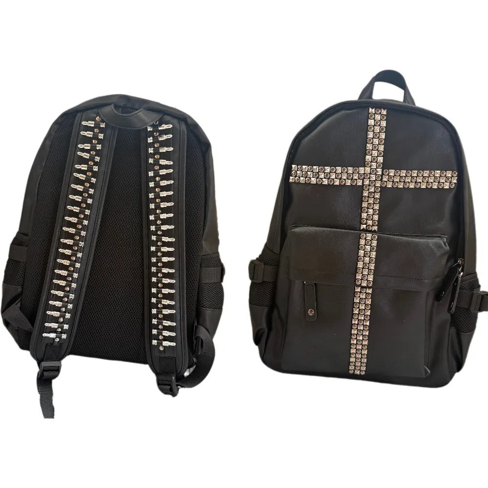 Original Subculture Punk Rivet Bullet Backpack Men and Women Black Personality Rock Student Schoolbag
Original Subculture Punk Rivet Bullet Backpack Men and Women Black Personality Rock Student Schoolbag