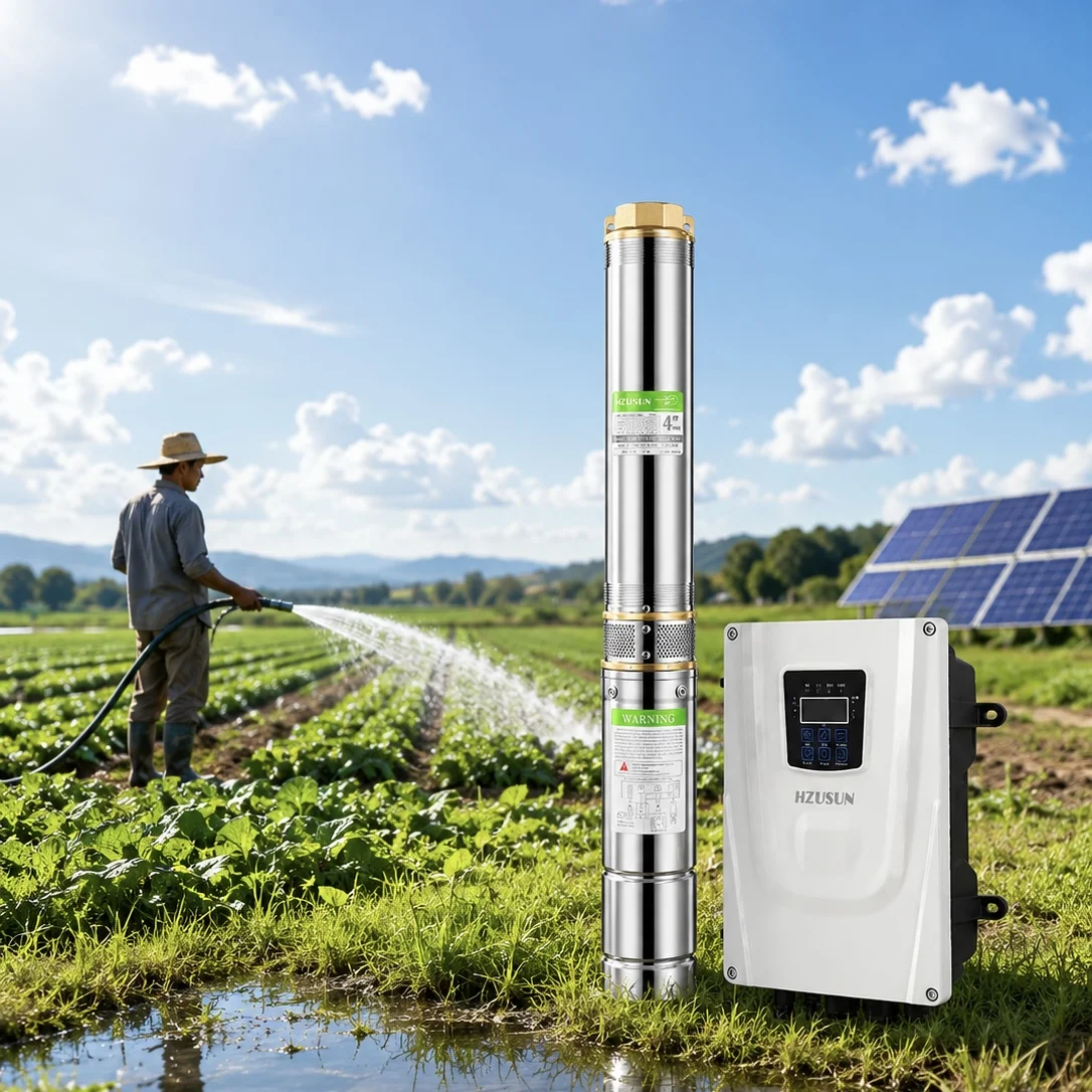 HZUSUN 4" AC/DC Solar Powered 30M Bore Well Water Pump for Drinking Water 110/220V Submersible Hybrid Kit Solar Para Bomba 1 HP
HZUSUN 4" AC/DC Solar Powered 30M Bore Well Water Pump for Drinking Water 110/220V Submersible Hybrid Kit Solar Para Bomba 1 HP