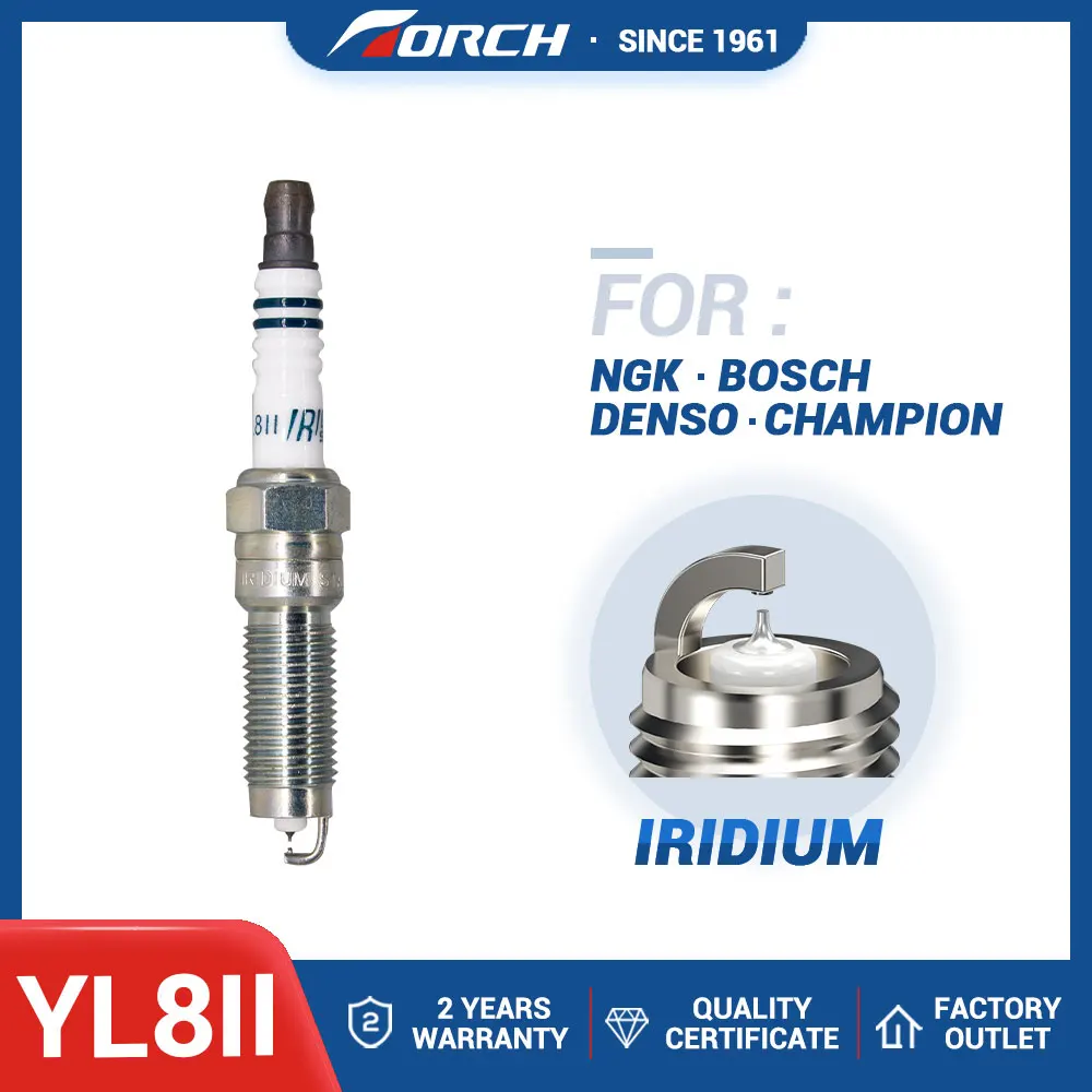 High Quality China Original Spark Plug TORCH YL8II Double Iridium Candle Ignition System Auto Replacement Parts
High Quality China Original Spark Plug TORCH YL8II Double Iridium Candle Ignition System Auto Replacement Parts