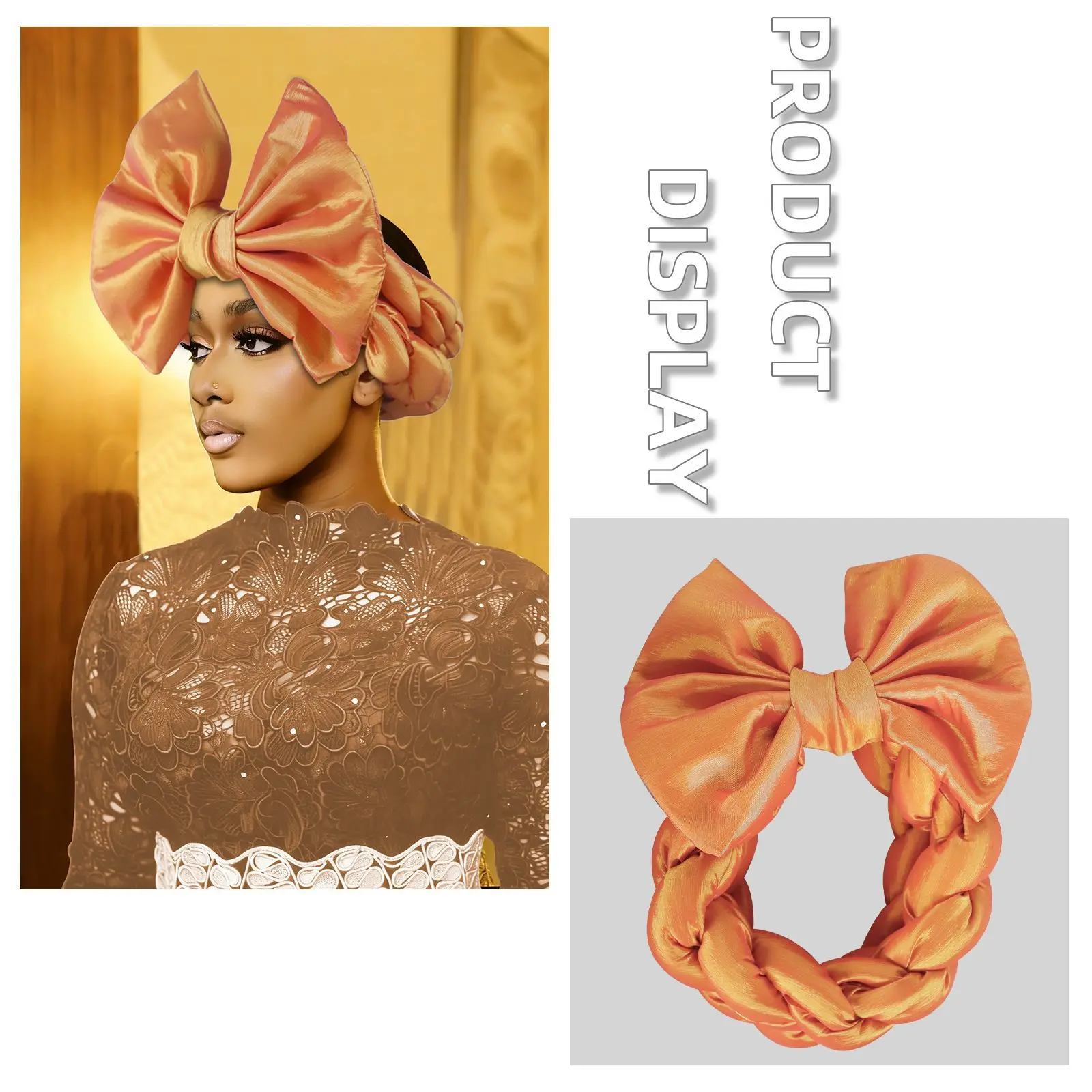 Exaggerated Big Braid Head Band African Bowknot Satin Turban Cap for Women Nigeria Wedding Party Headpiece Female Headband Hat
Exaggerated Big Braid Head Band African Bowknot Satin Turban Cap for Women Nigeria Wedding Party Headpiece Female Headband Hat
