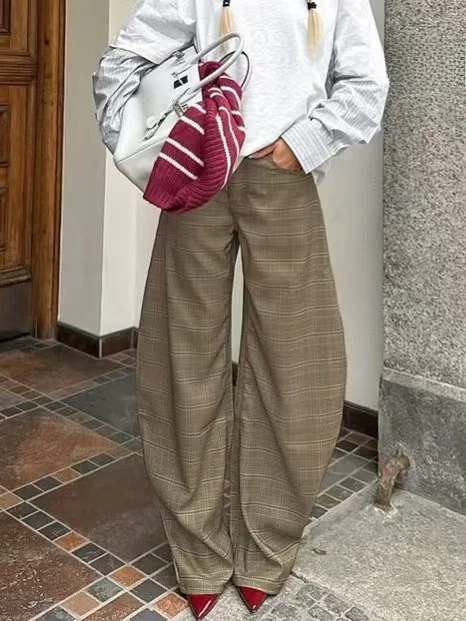 Slimming Cheed Casual Pants Loose Knife Trousers High Waist Polyester Fabric Women's Faion Winter Collection
Slimming Cheed Casual Pants Loose Knife Trousers High Waist Polyester Fabric Women's Faion Winter Collection