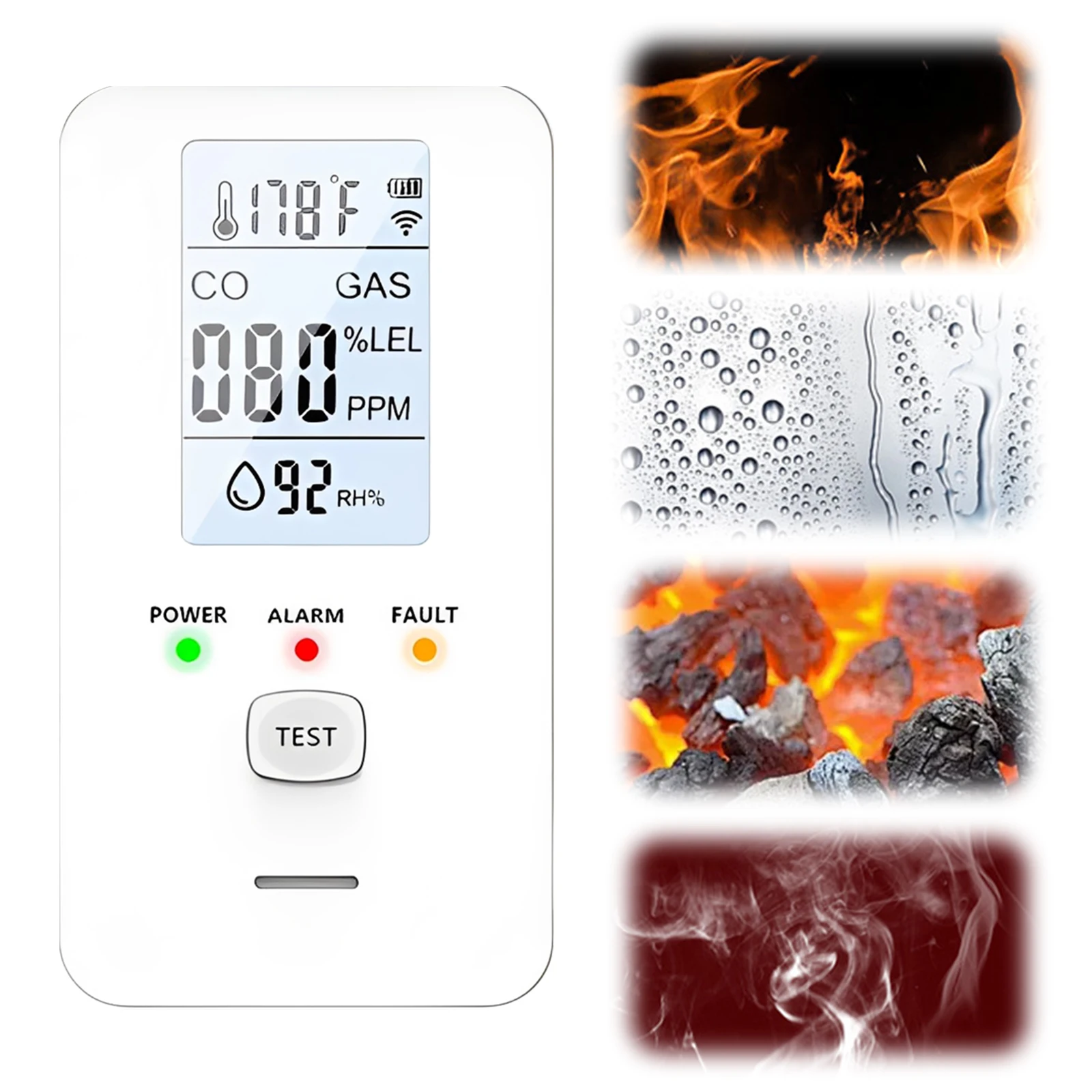 Carbon Dioxide Detector with Digital Display 4 in 1 Combustible Natural Gas Detector Smoke Alarm Combo for Home RV Travel Hotel
Carbon Dioxide Detector with Digital Display 4 in 1 Combustible Natural Gas Detector Smoke Alarm Combo for Home RV Travel Hotel