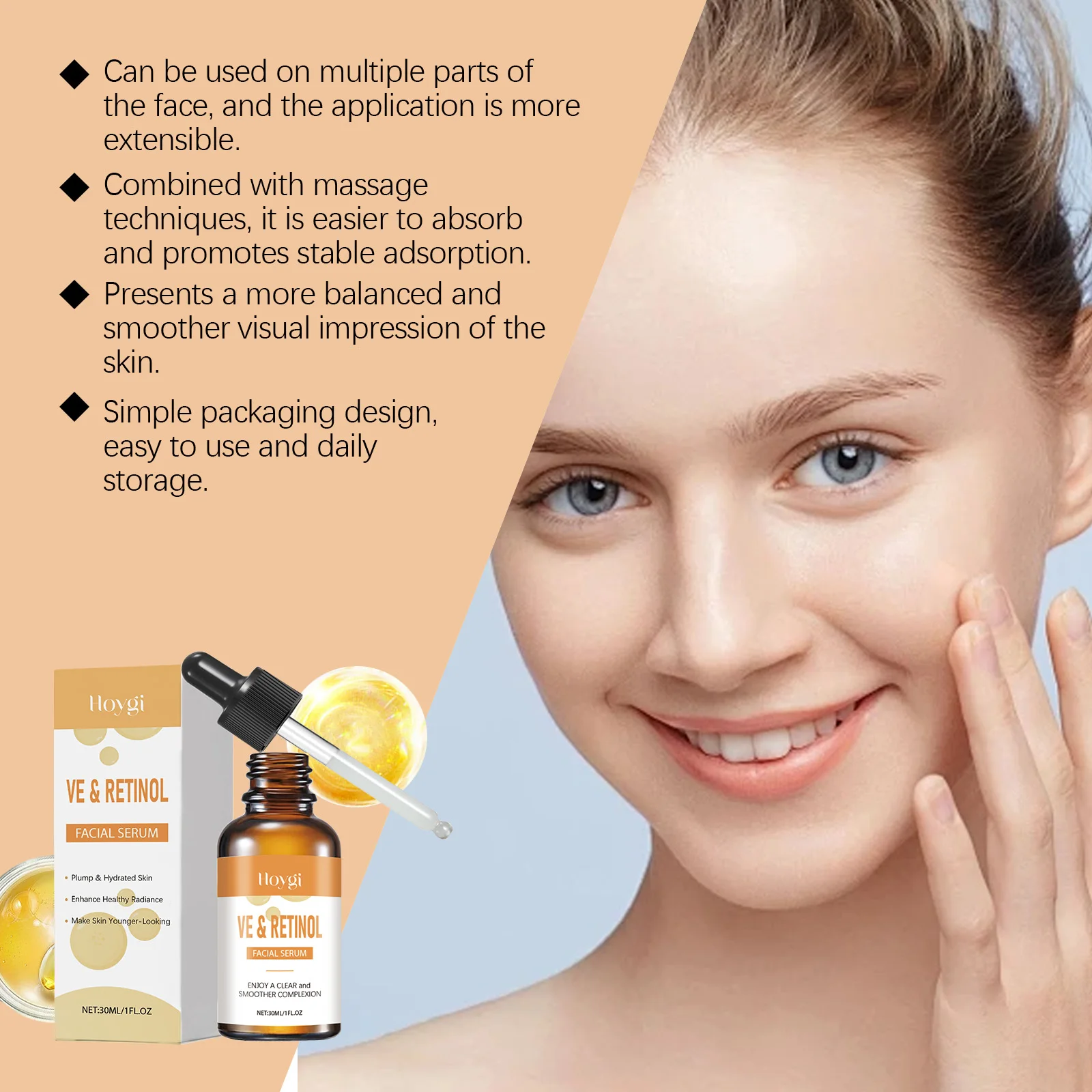 VE Retinol Facial Serum Tightening Fine Lines Brighten Skin Tone Firming Lifting Reduce Dryness Shrink Pores Smoothing Skin Care
VE Retinol Facial Serum Tightening Fine Lines Brighten Skin Tone Firming Lifting Reduce Dryness Shrink Pores Smoothing Skin Care