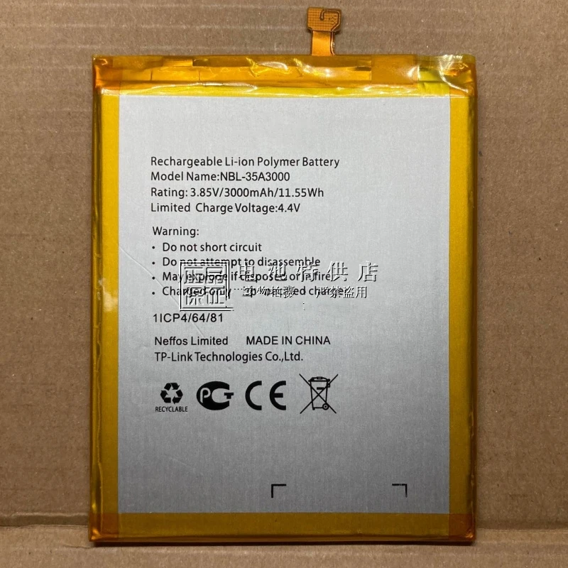 3000mAh NBL-35A3000 Battery For TP-link Neffos X1 Max TP903A TP903C Mobile Phone Battery +Tools
3000mAh NBL-35A3000 Battery For TP-link Neffos X1 Max TP903A TP903C Mobile Phone Battery +Tools