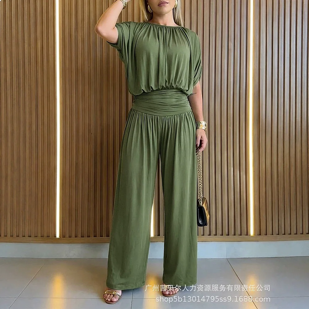 Women's Batwing Sleeve Pleated Waist Loose Jumpsuit Overall Playsuit Casual Wide Leg Pants
Women's Batwing Sleeve Pleated Waist Loose Jumpsuit Overall Playsuit Casual Wide Leg Pants